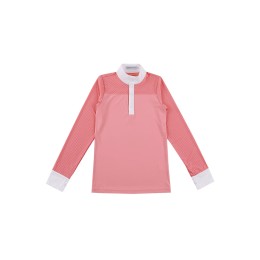 Custom-made pink long-sleeved polo shirt design business collar equestrian competition polo shirt contrasting color chest tube 85% polyester 15% pull frame P1528 Custom-made pink long-sleeved polo shirt design business collar equestrian competition polo shirt contrasting color chest tube 85% polyester 15% pull frame P1528